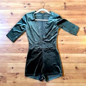 Low Cut Velvet Green Corduroy Jumper